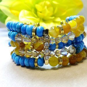 Bold Turquoise cuff gemstone bracelet